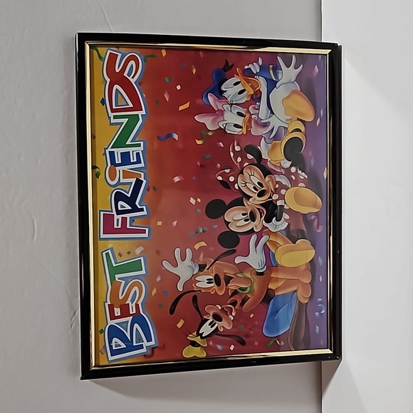 Disney Mickey Minnie Daisy Donald Goofy & Pluto Best Friends 8x10 Framed Art - Picture 1 of 5